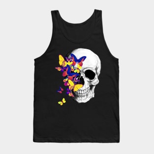 Tribe Skull With Butterflies Tank Top